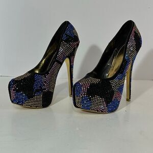 Shienh Rhinestone Stilletto Heels | Women Size 7